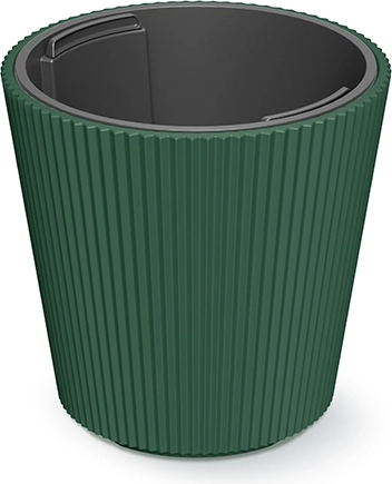 Bloempot Milly met inzet, diameter 17,6 cm, donkergroen