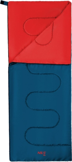 Deken-slaapzak NILS Camp rood-blauw