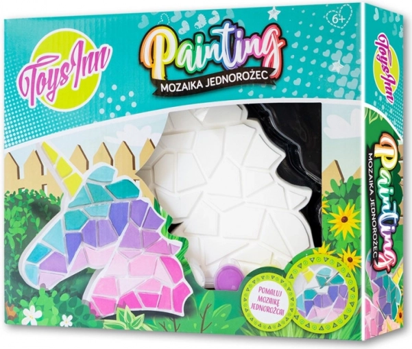 Mozaïek met schildering van een eenhoorn