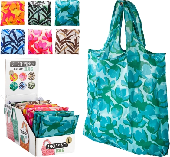 Opvouwbare boodschappentas 40 × 56 cm van polyester – mix van dessins