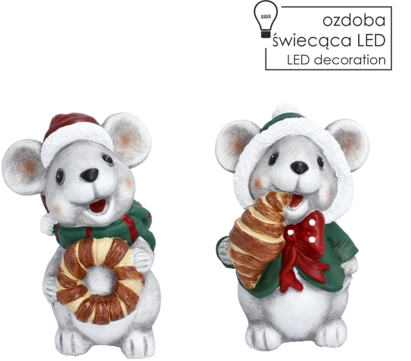 Kerstdecoratief figuurtje van een muis - 1 stuk