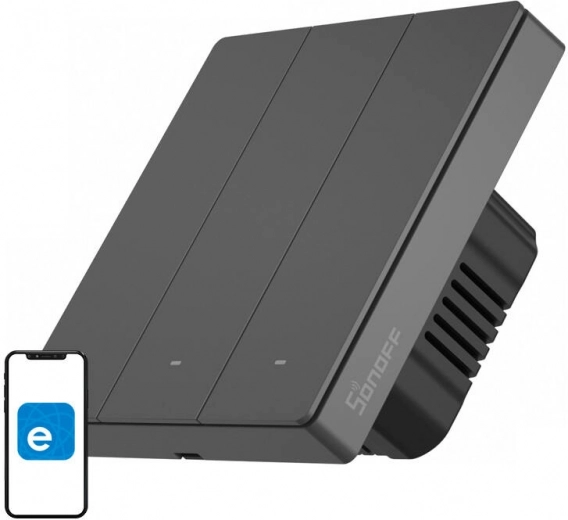 Slimme wandschakelaar Sonoff M5 met WiFi 3-kanaals