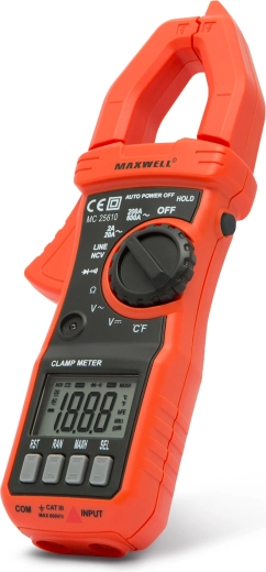 Digitale stroomtangmultimeter Maxwell met automatisch bereik, NCV en AC-stroommeting tot 600 A