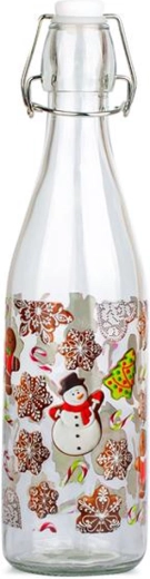 Glazen fles met clipdeksel TORO 260 ml – peperkoekmotief