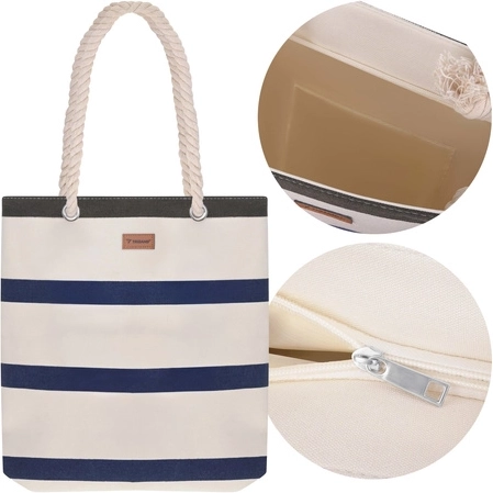 Strand- en picknicktas TRIZAND 18 l met touwhandvatten