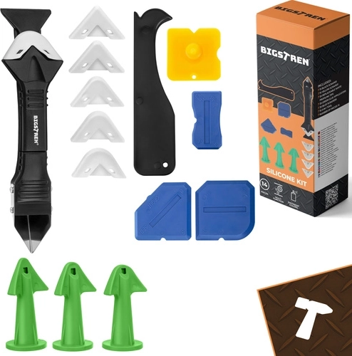 Set plamuurmessen en tips voor siliconen 14 stuks BIGSTREN