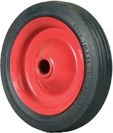 Massief wiel voor steekwagen 140 × 32 mm, naaf 15 mm, metalen velg