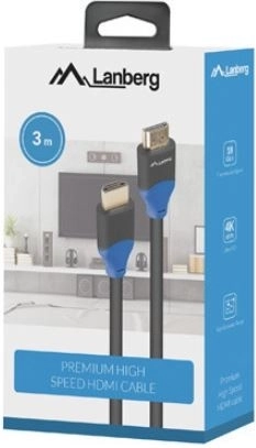 LANBERG HDMI-kabel 2.0 3 m, 4K, volledig koper, zwart