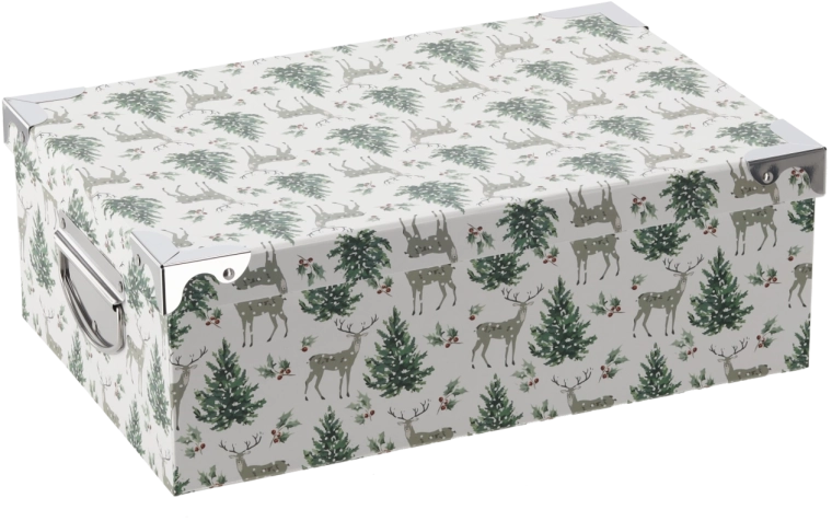 Kerstcadeaudoos met metalen beslag 40 × 26,5 × 13,8 cm