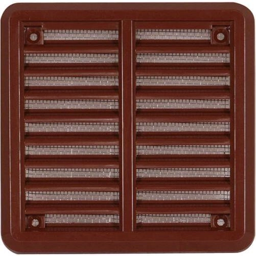Ventilatierooster met gaas 150 × 150 mm bruin