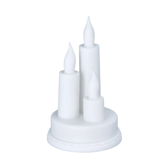 Drievoudige LED-kaars wit 8,5 × 14 cm