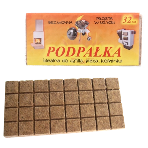 Grijze aanmaakblokjes in blokvorm