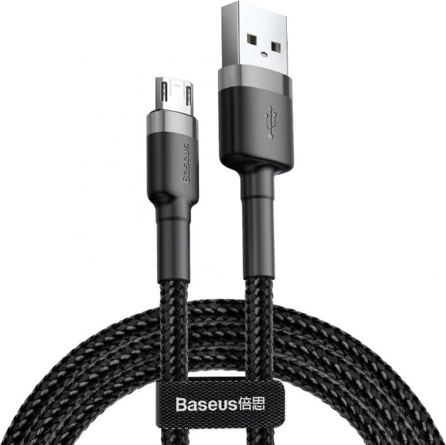 Baseus Cafule kabel USB-A naar Micro USB 1 m, 2,4 A, grijs-zwart