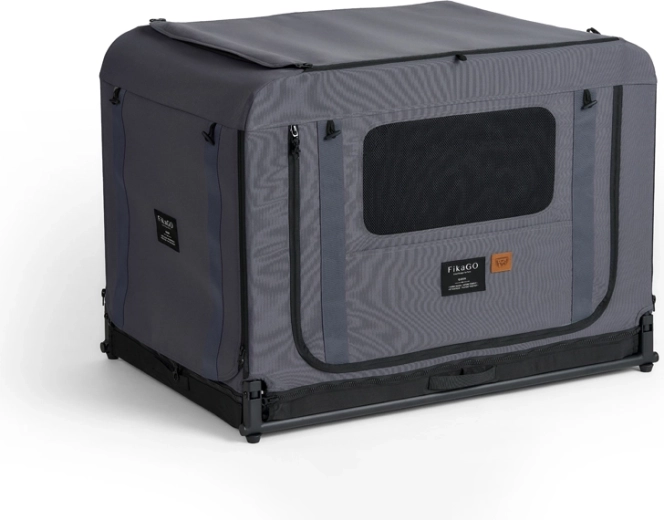 FikaGo opvouwbare kenneltransportbox Queen L grijs