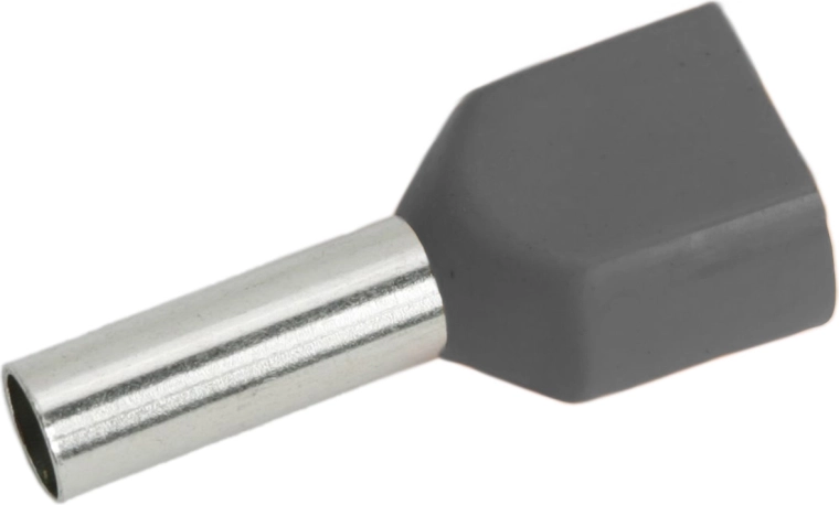 Geïsoleerde adereindhuls voor 2 × 4,0 mm², grijs