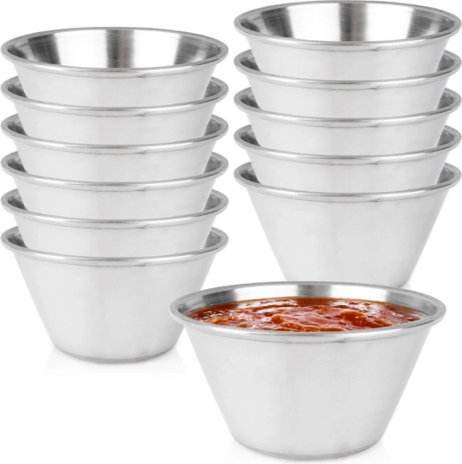 Roestvrijstalen dipschaaltjes Vilde 90 ml, 12 stuks