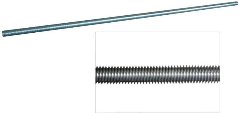 Draadstang M14 verzinkt DIN 975, sterkteklasse 4.8, 1 m