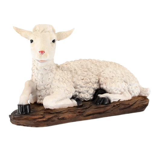 Schaapfiguur voor kerststal van polyresin 17 × 40 × 26 cm