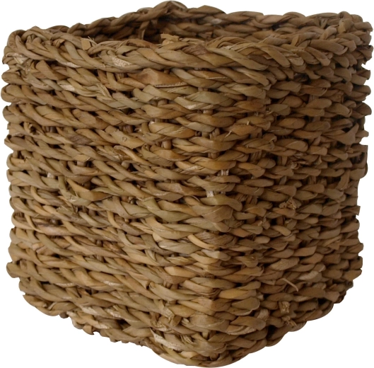 Rechthoekige hoge mand van zeegras 22 × 22 × 17 cm