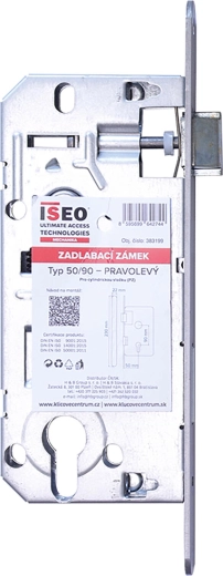 Insteekslot met cilinder ISEO 90/50/22/230 links/rechts