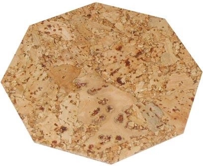 Kurken onderzetters achthoek 15 cm, set van 6 stuks