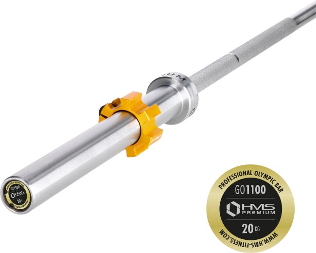 HMS Premium Olympische halterstang 220 cm met snelsluitingen