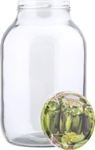 Glazen weckpot Twist 4 l met schroefdeksel komkommer 100 mm (6 vergrendelingen)