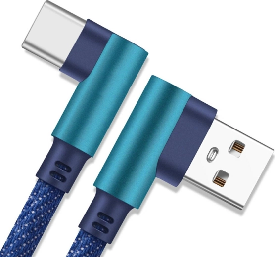 Haakse USB-C-kabel blauw