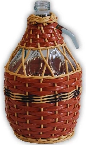 Demižon gevlochten glazen 3 l – mix kleuren