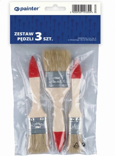 Set platte kwasten voor schilderen 3 stuks (1/2", 1", 2")