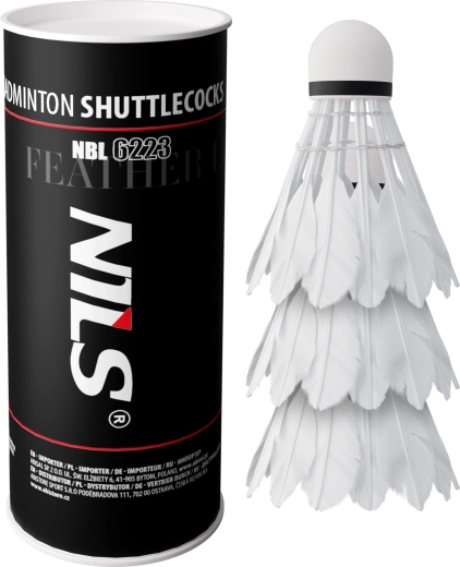 Badmintonshuttles van veren met LED Nils NBL6223, 3 stuks
