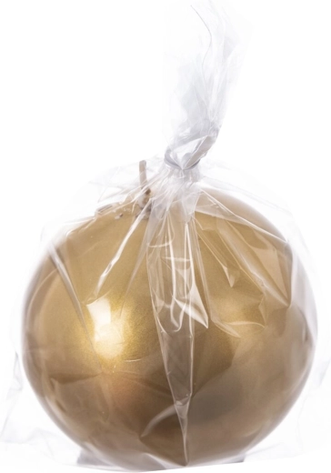 Decoratieve ronde kaars goud glanzend 10 cm