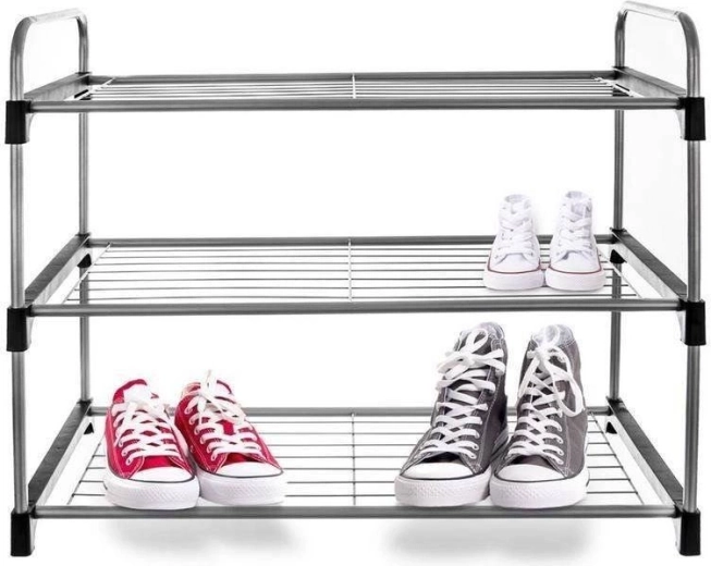 Metalen schoenrek met 3 verdiepingen 65,5 × 30 × 54 cm