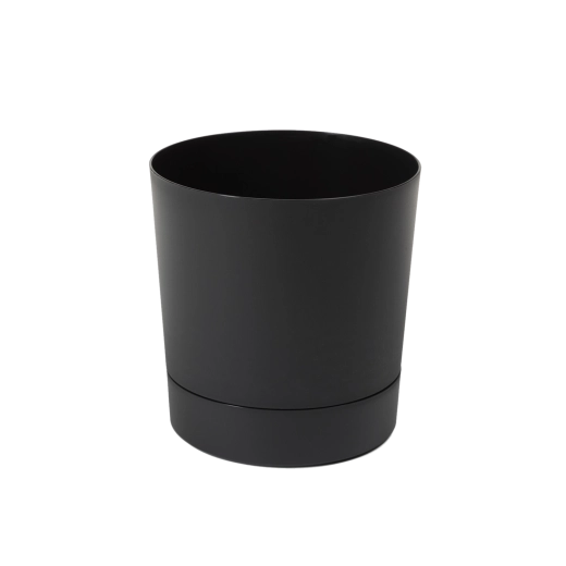 Bloempot met onderschotel Aura 17,5 cm zwart mat