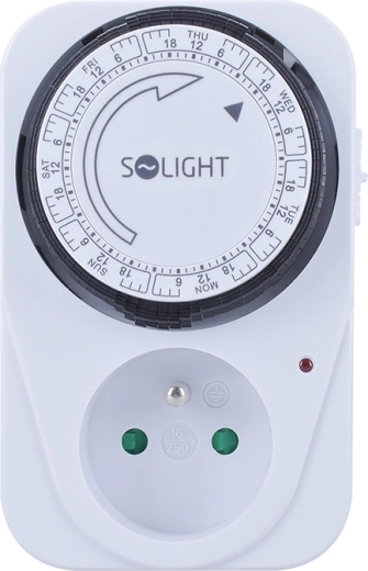 Solight mechanische wekelijkse tijdschakelaar voor in het stopcontact