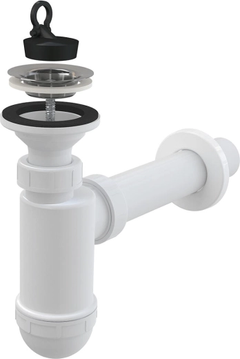 Wastafelsifon DN40 met roestvrijstalen rooster DN63