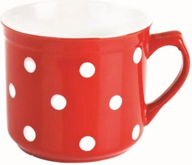 Keramische mok 660 ml met rode stippen