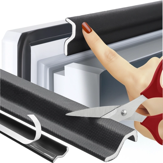 Zelfklevende tochtstrip voor ramen en deuren Ruhhy, zwart 400 cm - 1 stuk
