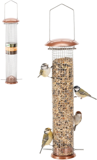 Koperen vogelvoeder – buis 9 × 39 cm