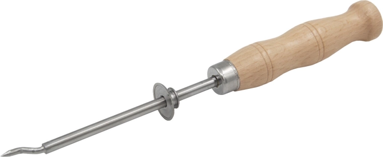 Ronde roestvrijstalen blikopener met houten handvat, 24 cm