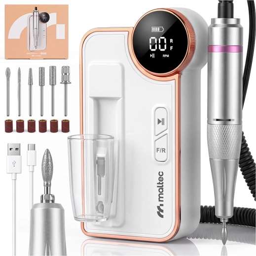 Maltec Beauty draadloze nagelfrees met freesbits
