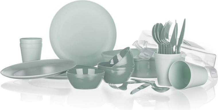 Camping eetset 26 stuks in doos – mint