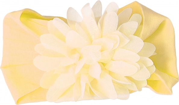 Kinderhaarband met bloem - ecru, breed