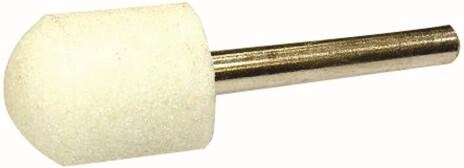 Cilindrisch afgerond slijpsteen 12 × 16 mm met schacht 3 mm, korrel 16