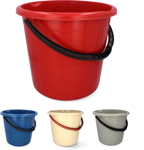 Kunststof emmer 15 l met metalen handvat, zwart