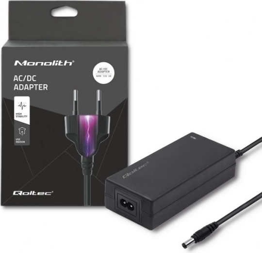 Desktop-voedingsadapter 60 W 12 V 5 A met connector 5,5 × 2,1 mm + voedingskabel