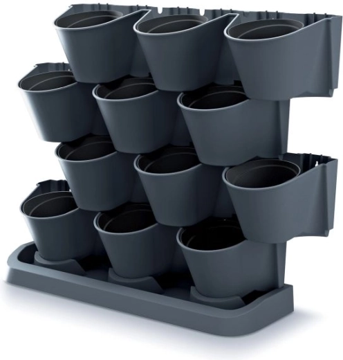 Set verticale bloempotten – antraciet