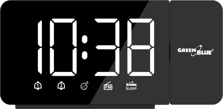 Digitale wekkerradio met LED-display en FM-radio GreenBlue