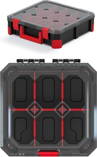 Organizer Titan met 6 vakken, transparant deksel