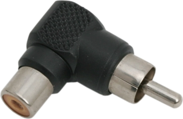 RCA-hoekkoppeling 90° zwart